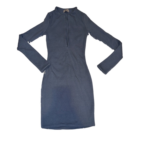 Oh Polly KOEN  Long Sleeve Mini Dress in Blue - Picture 2 of 4